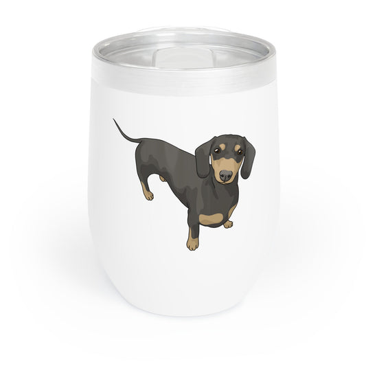 Short Hair Dachshund | Wine Tumbler - Detezi Designs-87003194567854670904