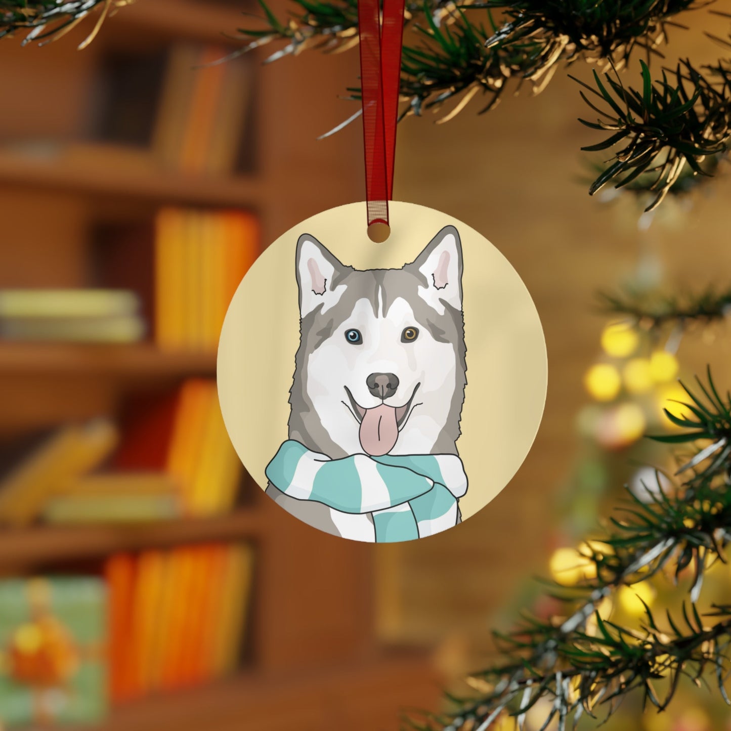 Siberian Husky | 2023 Holiday Ornament - Detezi Designs-46398576872112295232