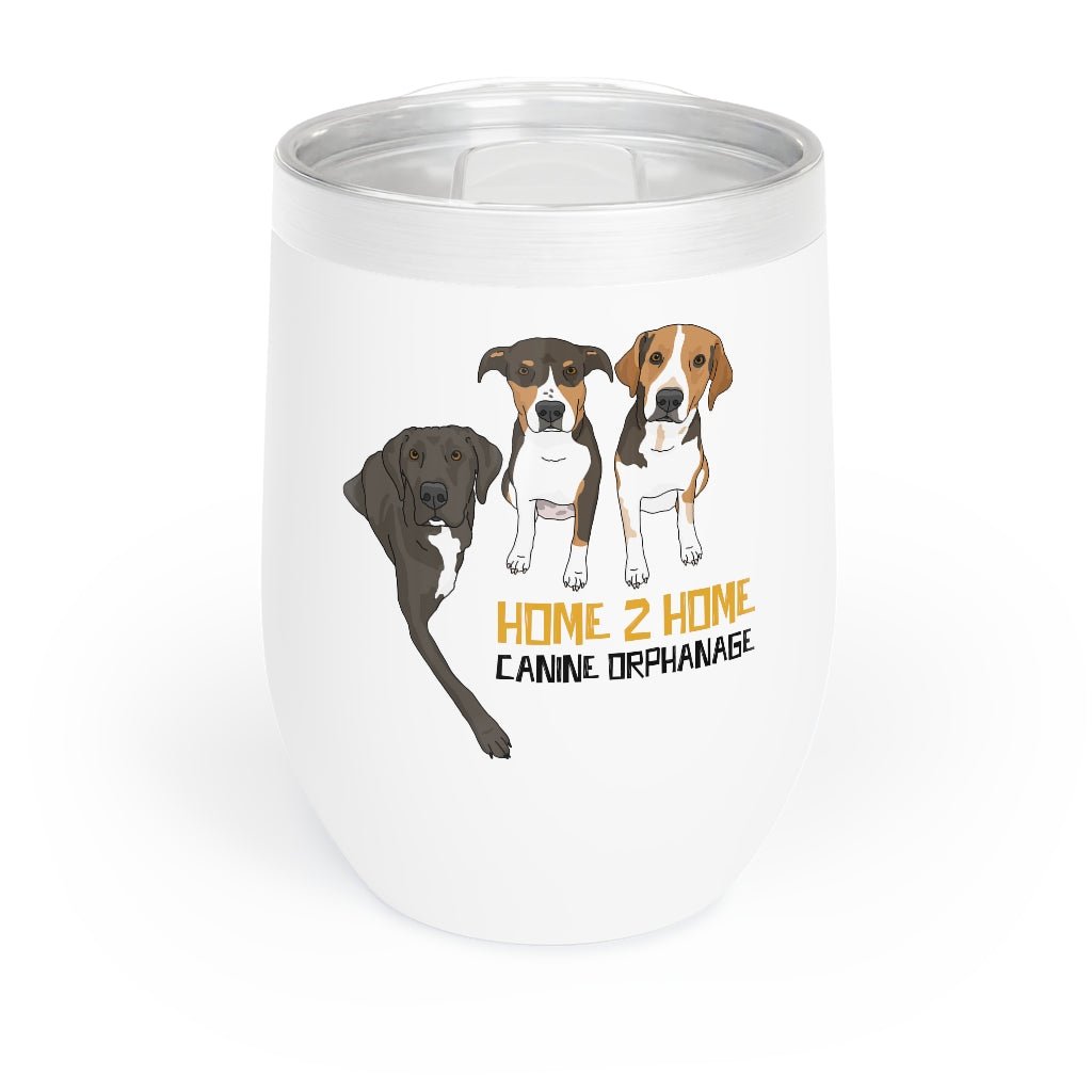 Sirius, Sam, & Ella | FUNDRAISER for Home 2 Home Canine Orphanage | Wine Tumbler - Detezi Designs-15849951874525396185