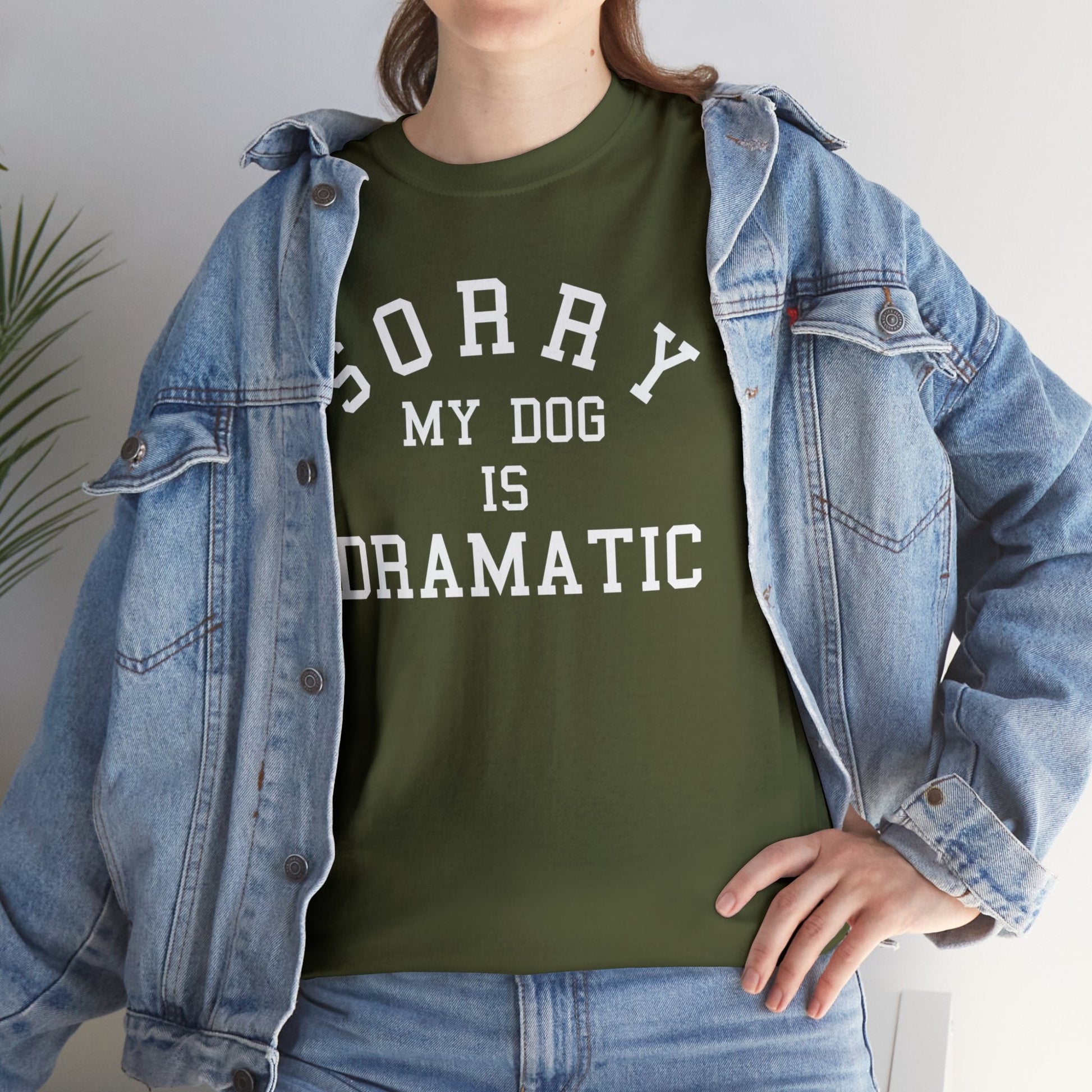 Sorry, My Dog Is Dramatic | Text Tee - Detezi Designs-31000619007570054102