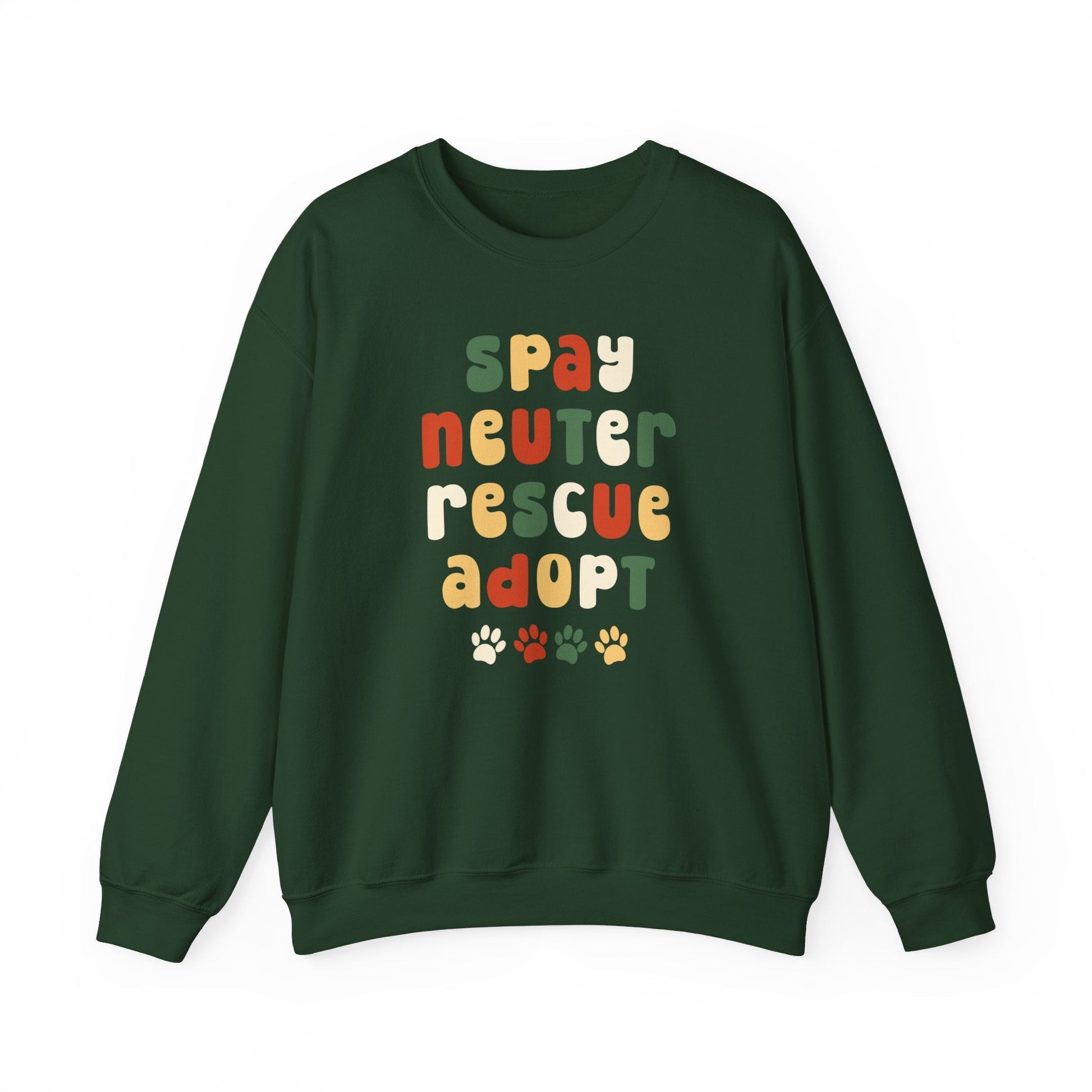 Spay, Neuter, Rescue, Adopt | Crewneck Sweatshirt - Detezi Designs-24925368791569678009