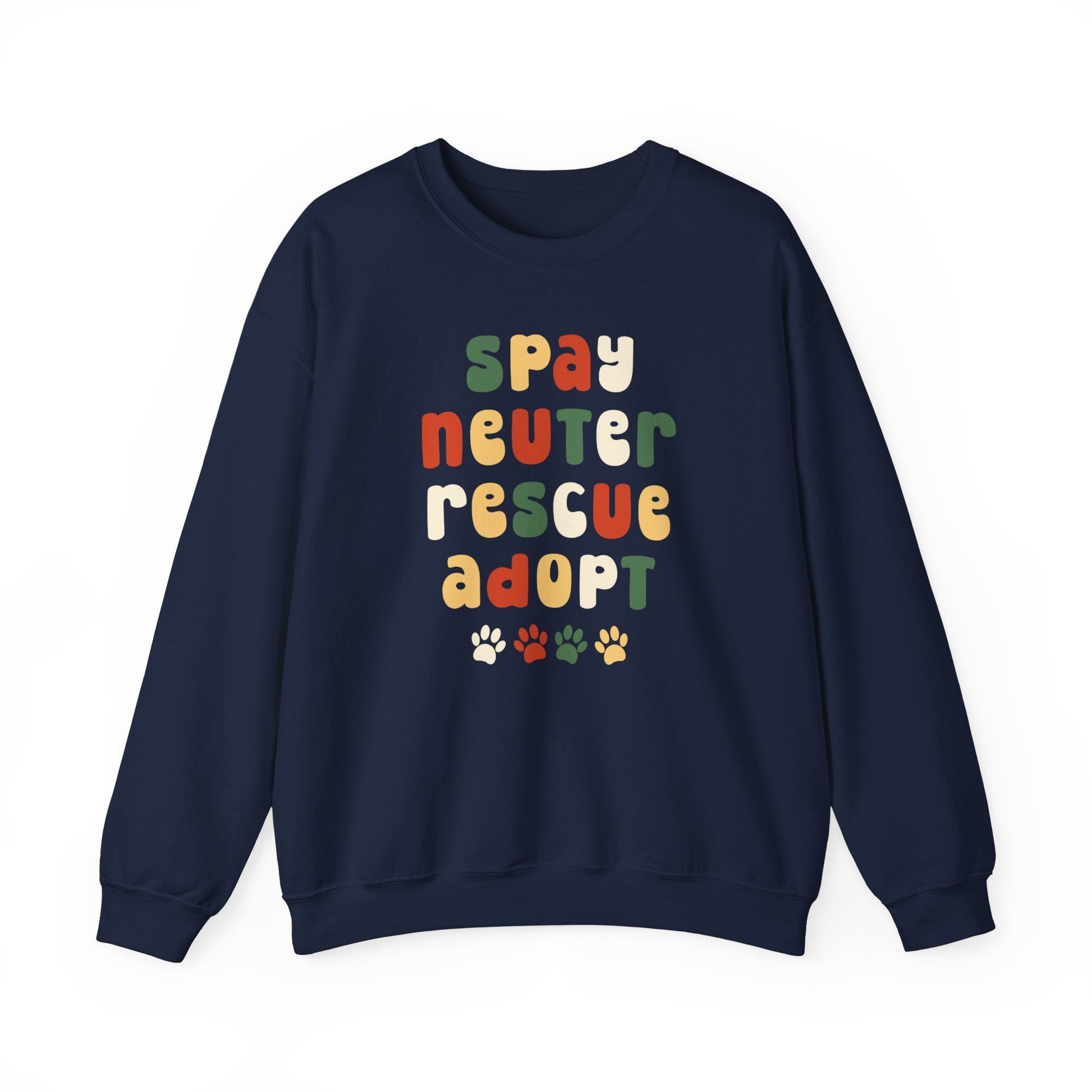 Spay, Neuter, Rescue, Adopt | Crewneck Sweatshirt - Detezi Designs-84066241252474629283