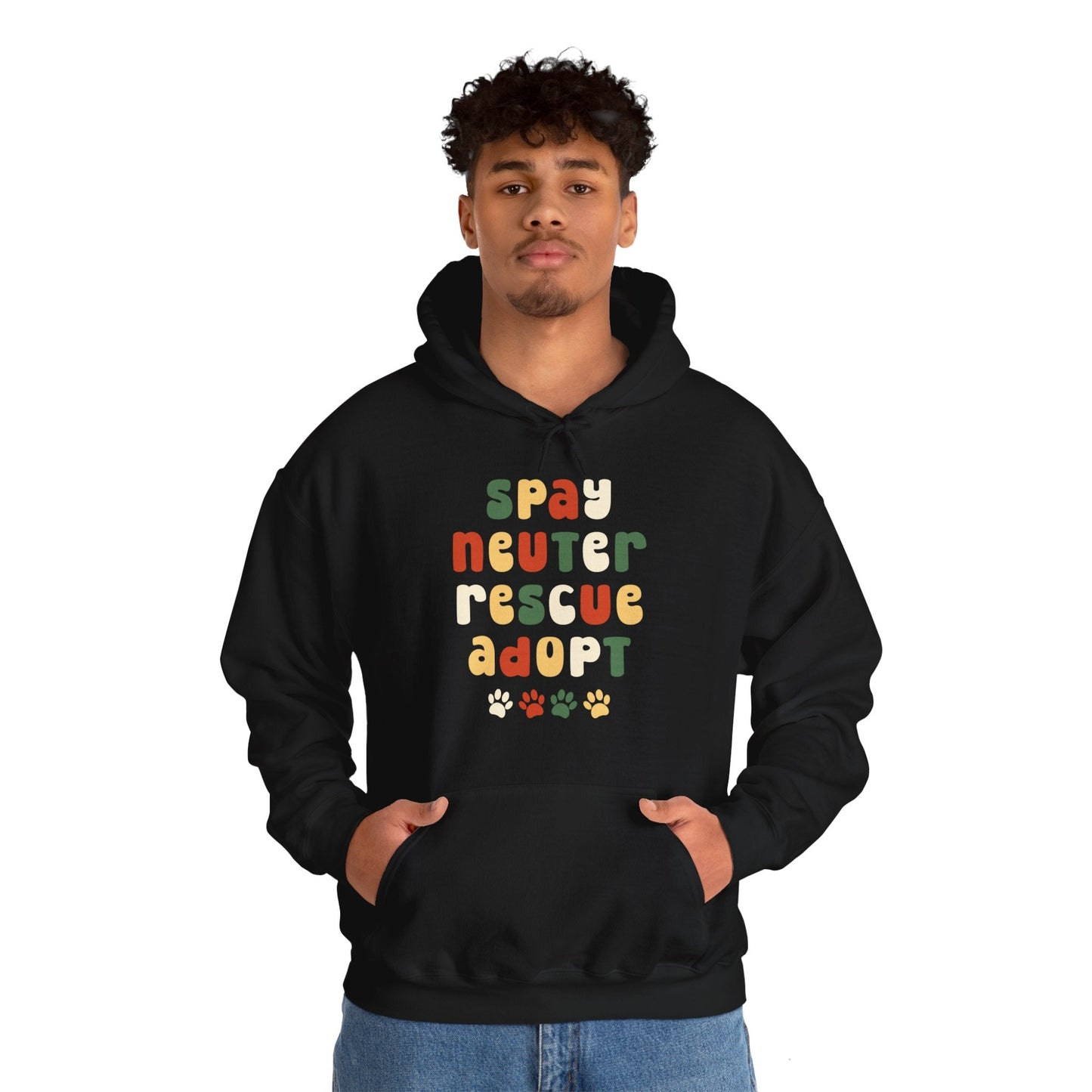 Spay, Neuter, Rescue, Adopt | Hooded Sweatshirt - Detezi Designs-32143887164994229063