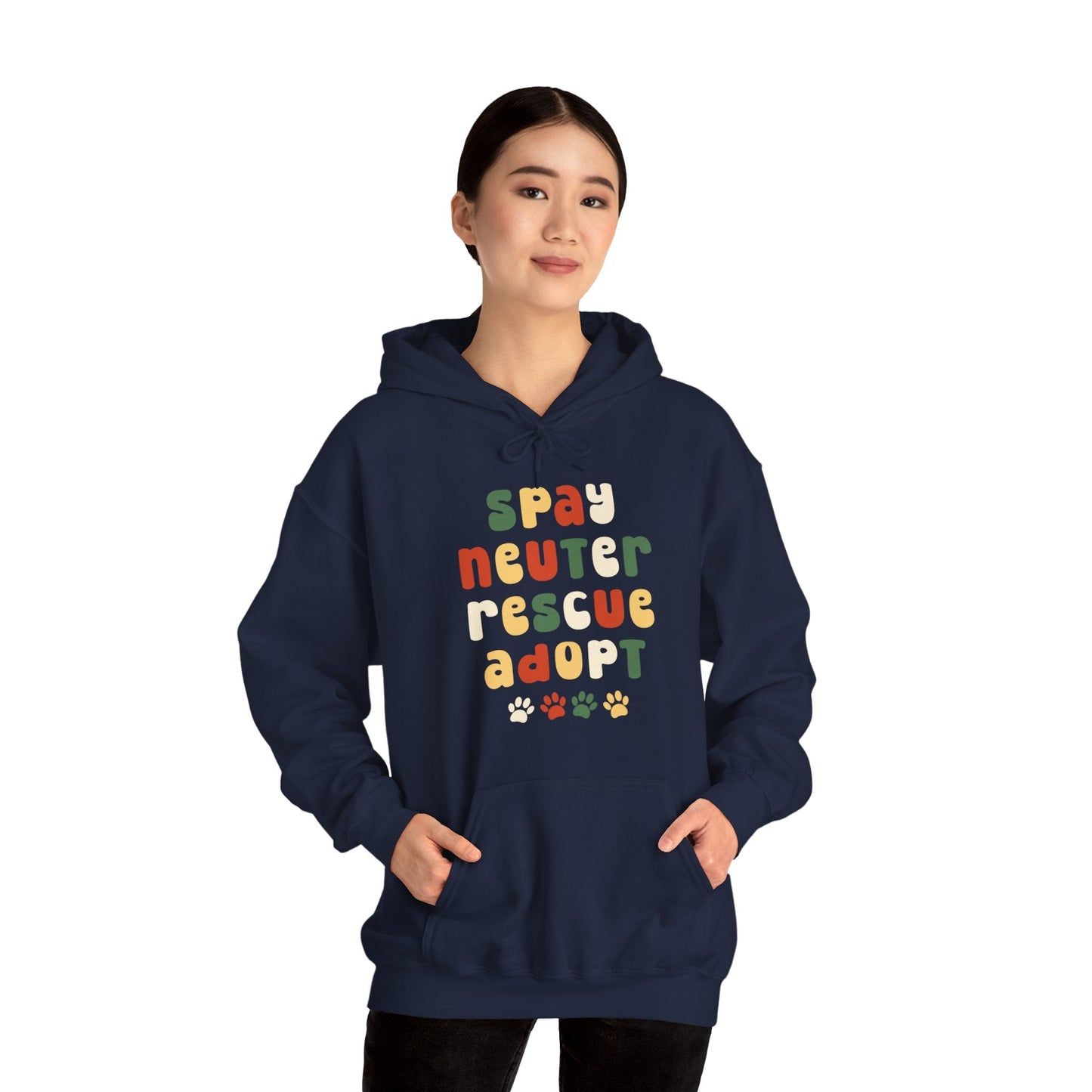 Spay, Neuter, Rescue, Adopt | Hooded Sweatshirt - Detezi Designs-32143887164994229063