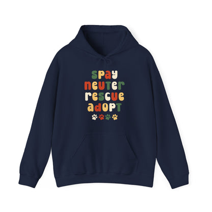 Spay, Neuter, Rescue, Adopt | Hooded Sweatshirt - Detezi Designs-85255775420306953892