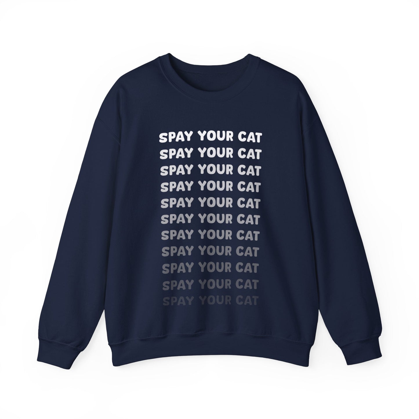 Spay Your Cat | Echo Text | Crewneck Sweatshirt - Detezi Designs-13932333467095771974