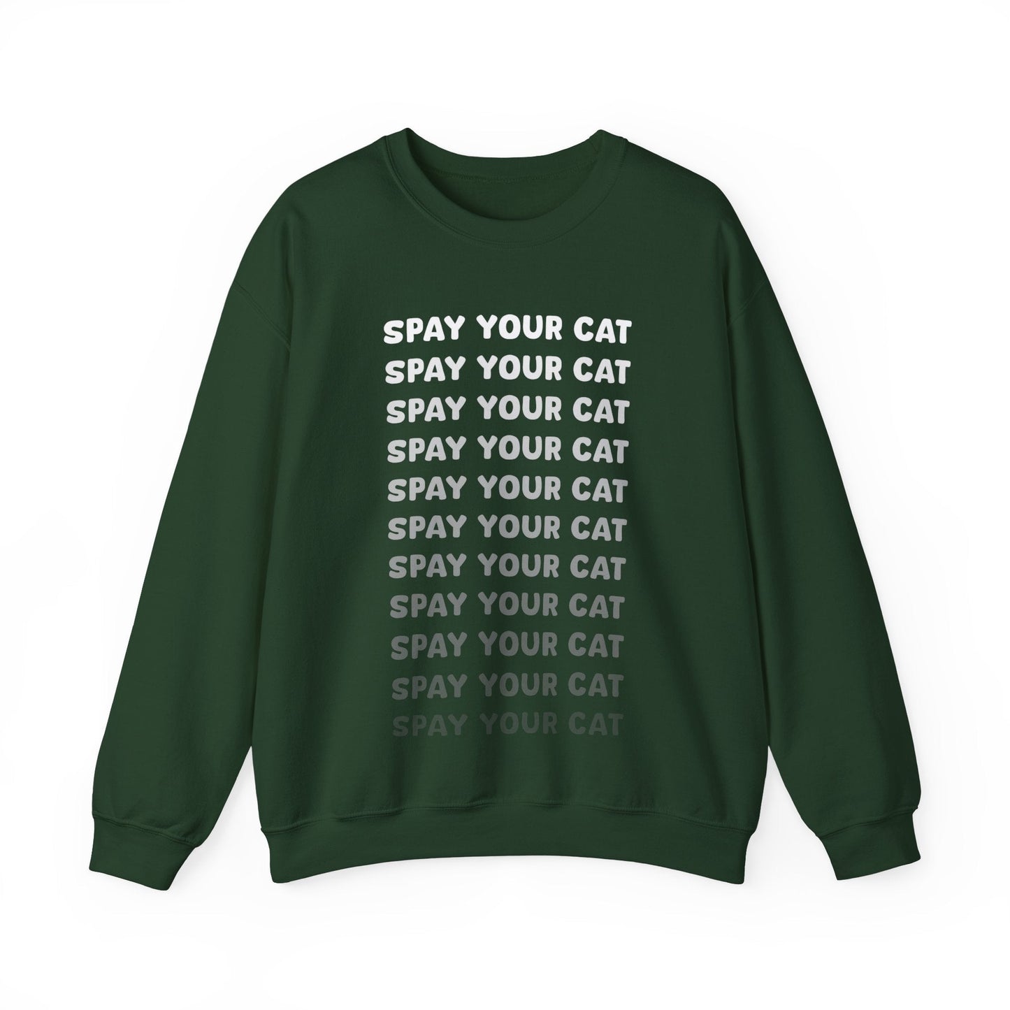 Spay Your Cat | Echo Text | Crewneck Sweatshirt - Detezi Designs-19506126142857660820