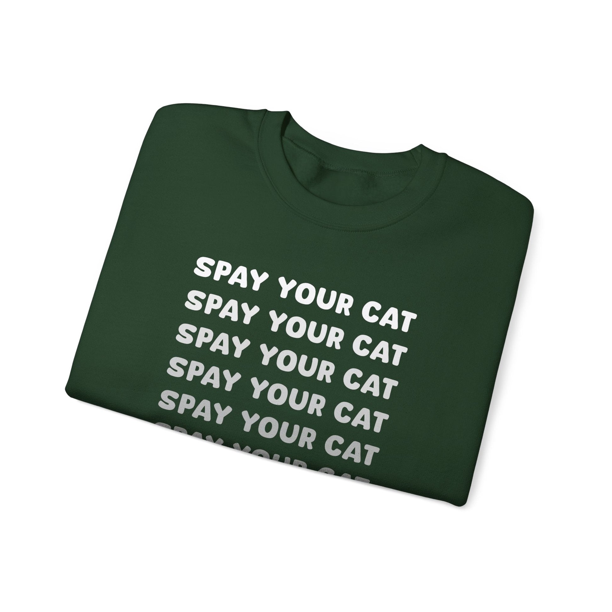 Spay Your Cat | Echo Text | Crewneck Sweatshirt - Detezi Designs-42869358044394500273