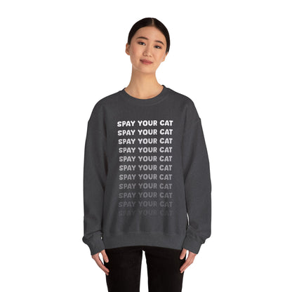 Spay Your Cat | Echo Text | Crewneck Sweatshirt - Detezi Designs-42869358044394500273