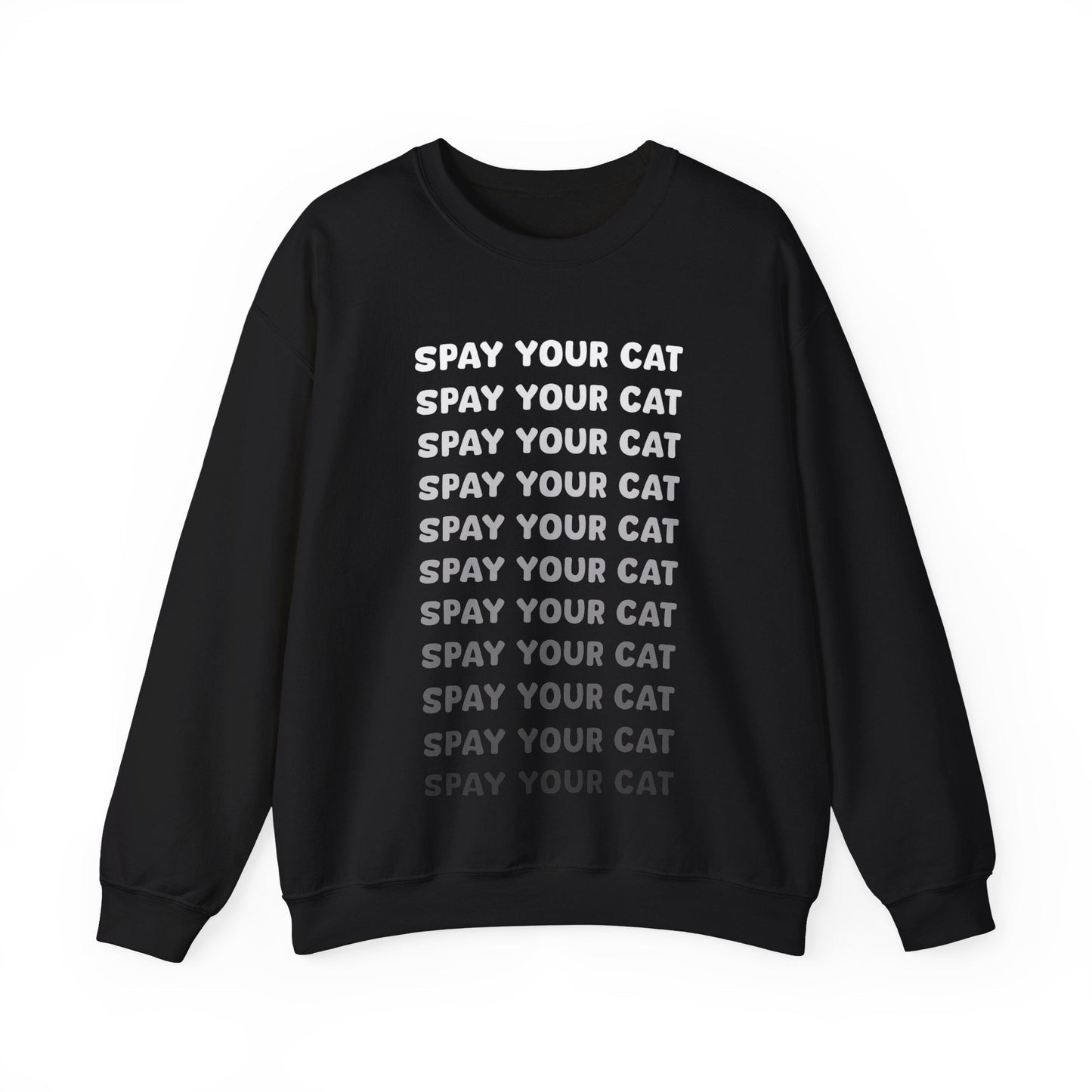 Spay Your Cat | Echo Text | Crewneck Sweatshirt - Detezi Designs-42869358044394500273