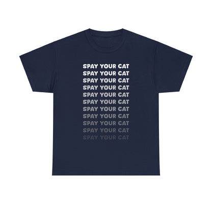 Spay Your Cat | Echo Text | Unisex T-shirt - Detezi Designs-10033805400387520407