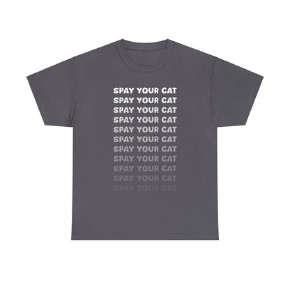 Spay Your Cat | Echo Text | Unisex T-shirt - Detezi Designs-18758511578977208730