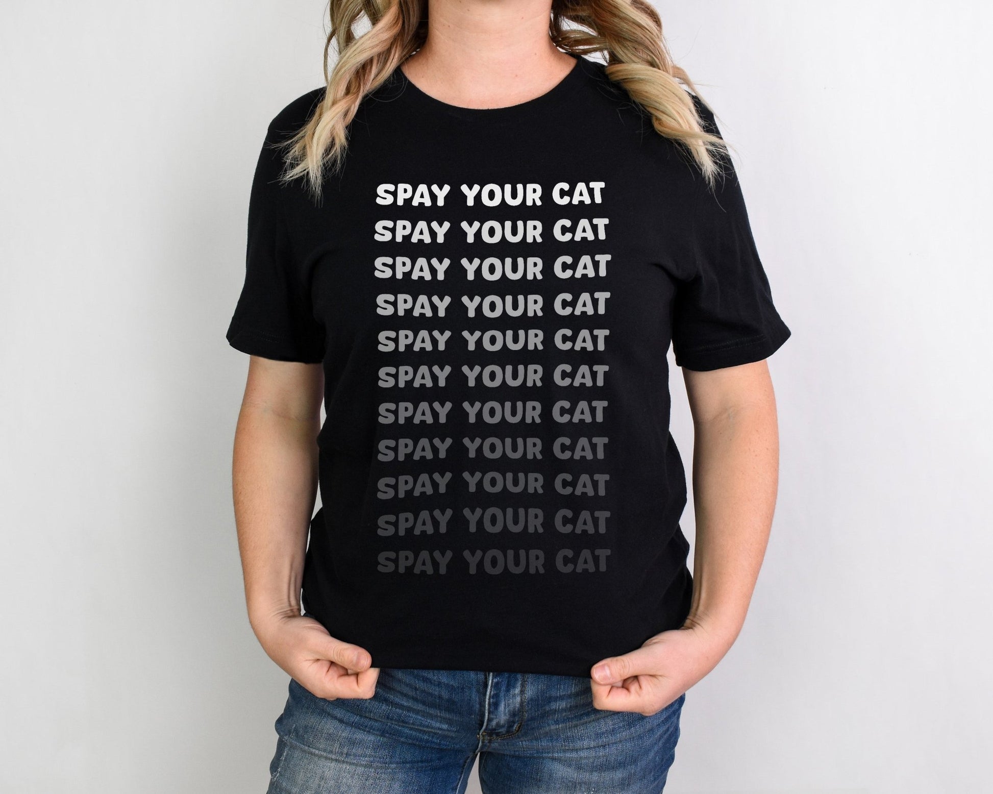 Spay Your Cat | Echo Text | Unisex T-shirt - Detezi Designs-18758511578977208730