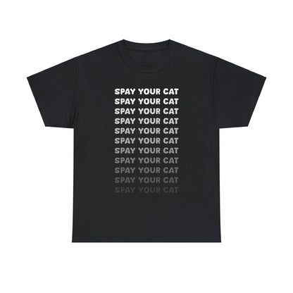 Spay Your Cat | Echo Text | Unisex T-shirt - Detezi Designs-33691061773683033390