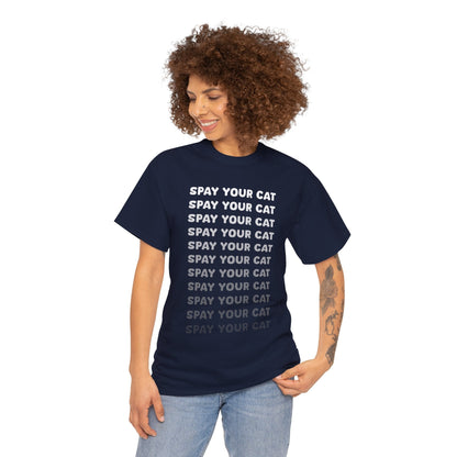 Spay Your Cat | Echo Text | Unisex T-shirt - Detezi Designs-33691061773683033390