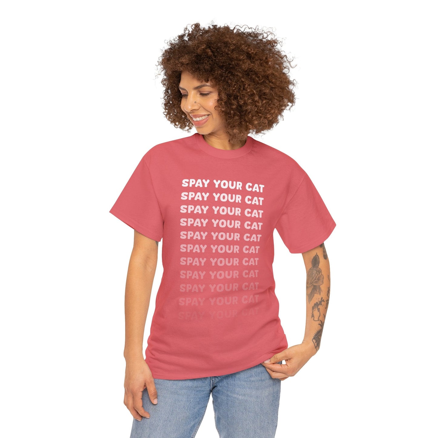 Spay Your Cat | Echo Text | Unisex T-shirt - Detezi Designs-33691061773683033390