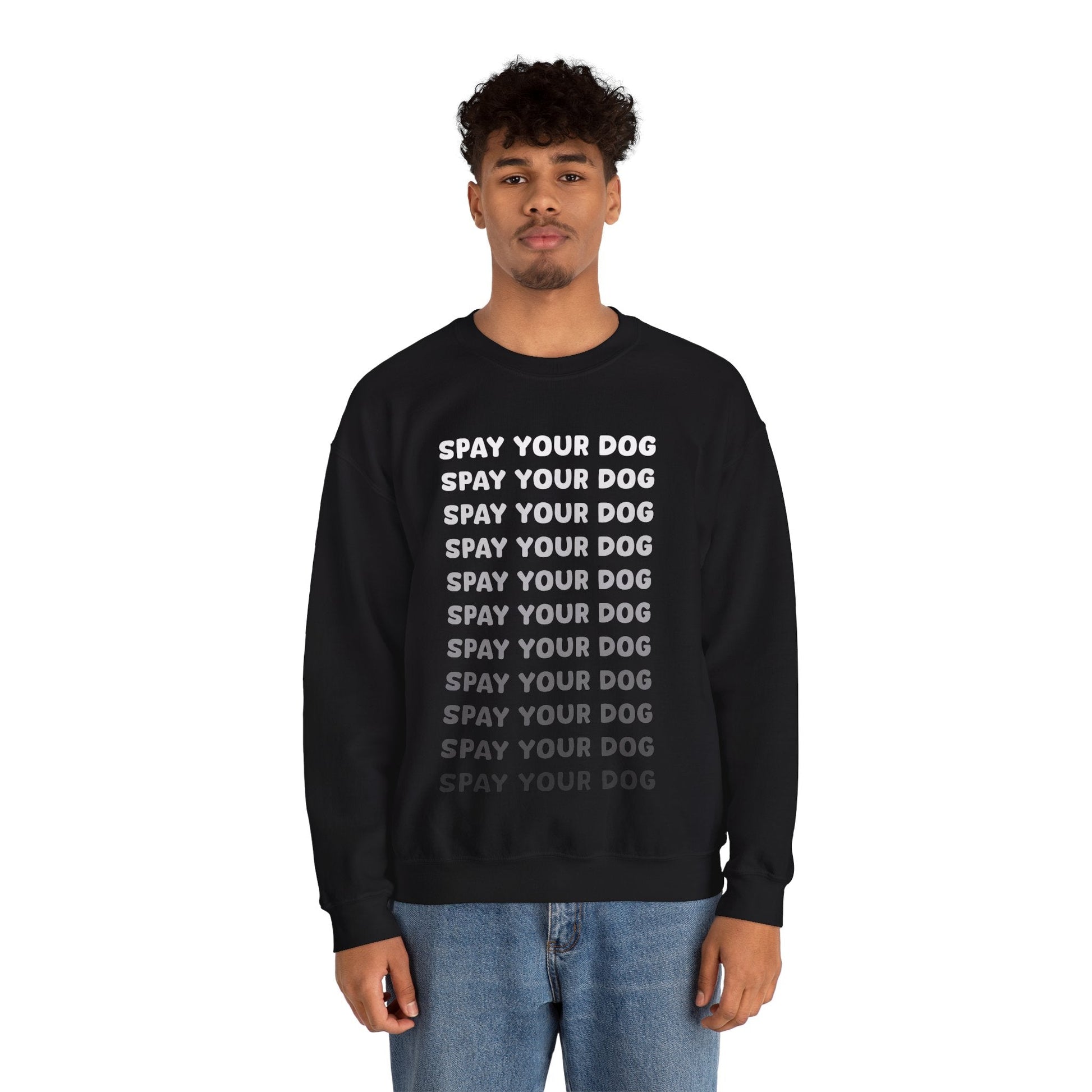 Spay Your Dog | Echo Text | Crewneck Sweatshirt - Detezi Designs-23007976559166795152