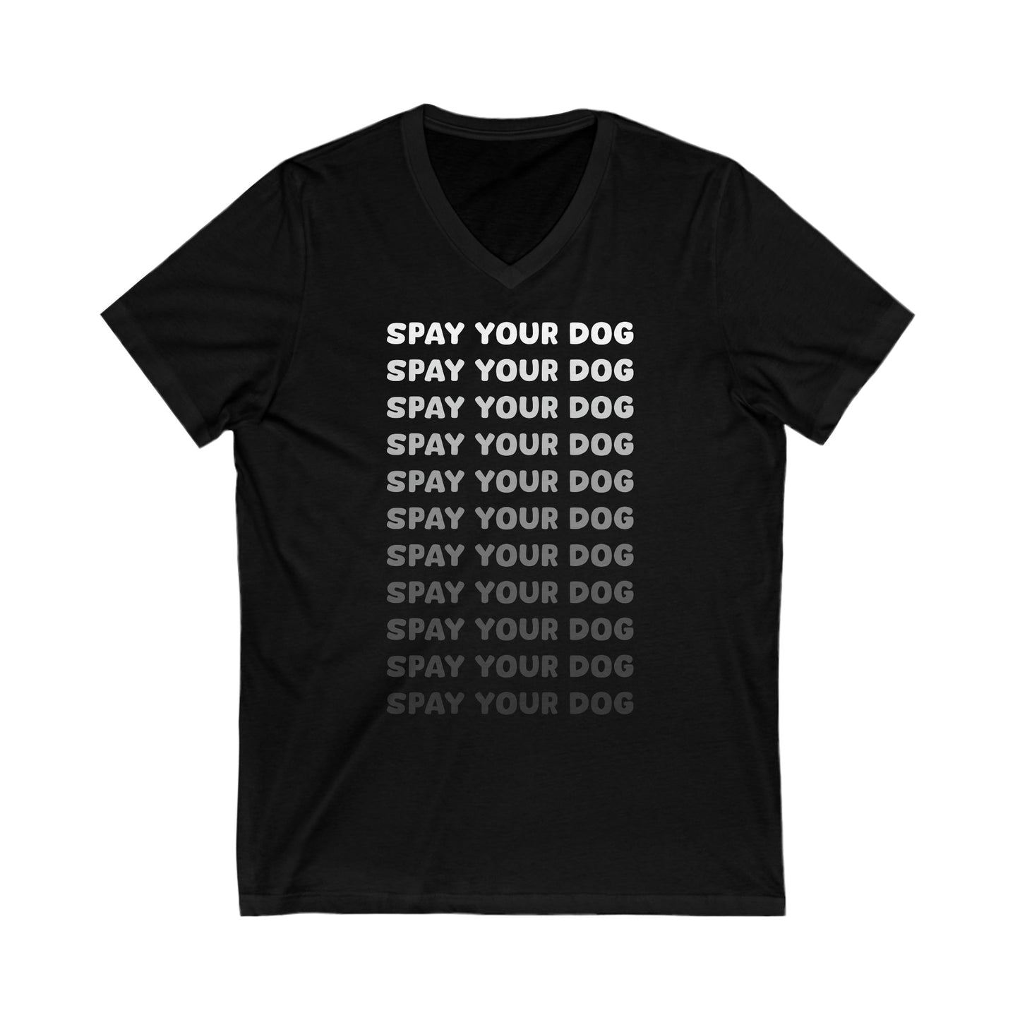 Spay Your Dog | Echo Text | Unisex V-Neck Tee - Detezi Designs-21199917415037392202