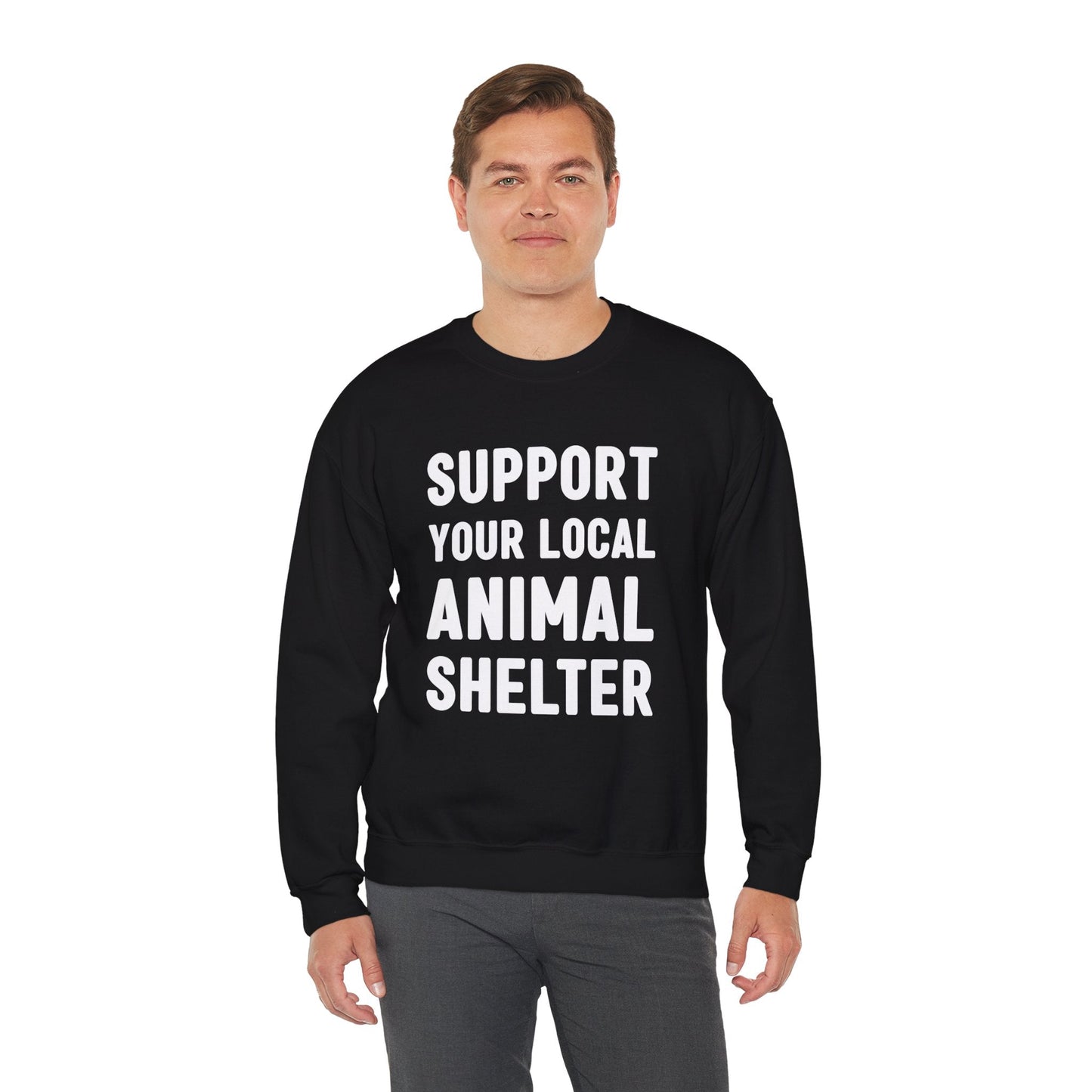 Support Your Local Animal Shelter | Crewneck Sweatshirt - Detezi Designs-18793886866293822089