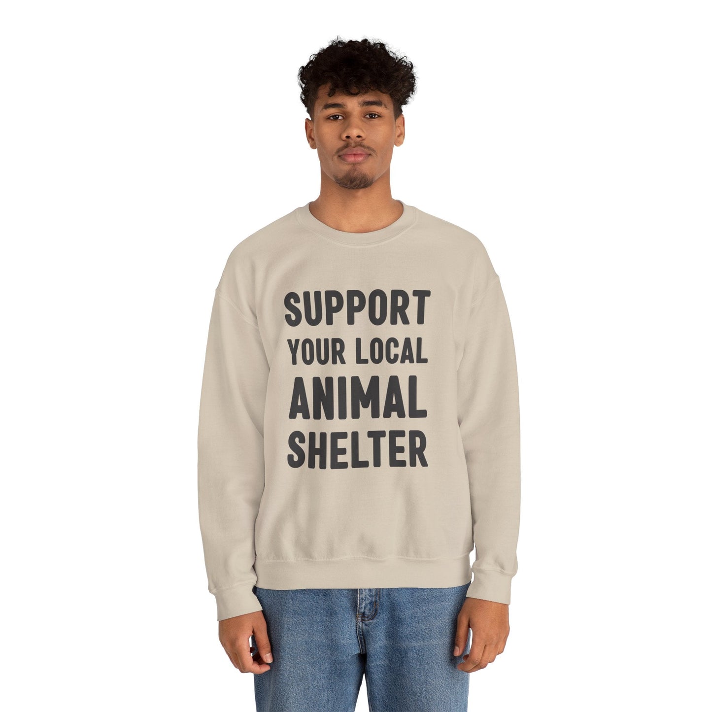 Support Your Local Animal Shelter | Crewneck Sweatshirt - Detezi Designs-18793886866293822089