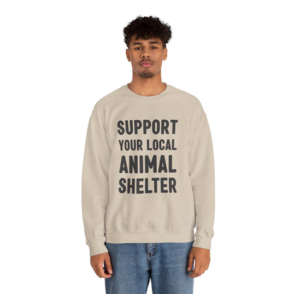 Support Your Local Animal Shelter | Crewneck Sweatshirt - Detezi Designs-18793886866293822089