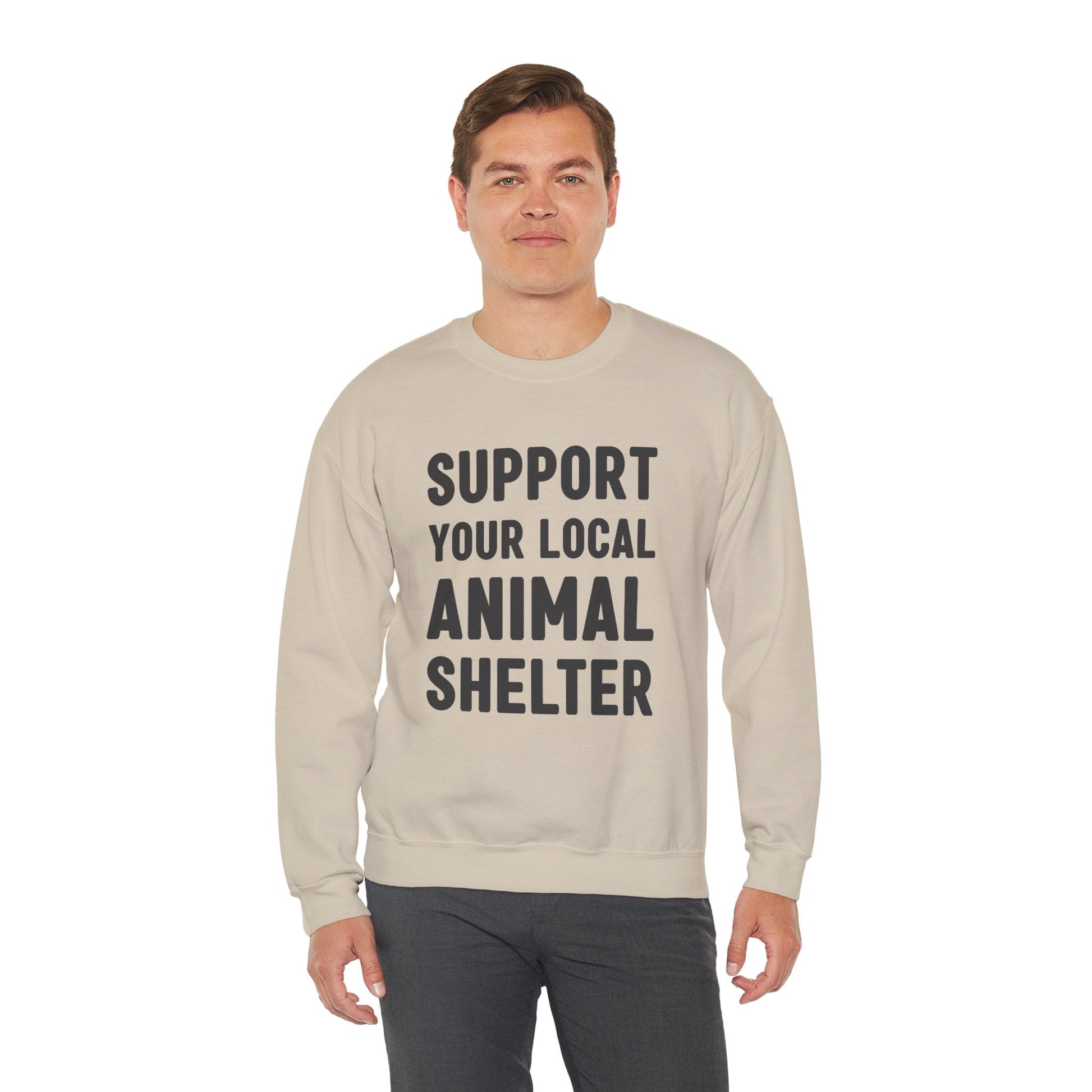 Support Your Local Animal Shelter | Crewneck Sweatshirt - Detezi Designs-18793886866293822089