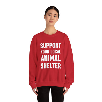 Support Your Local Animal Shelter | Crewneck Sweatshirt - Detezi Designs-18793886866293822089