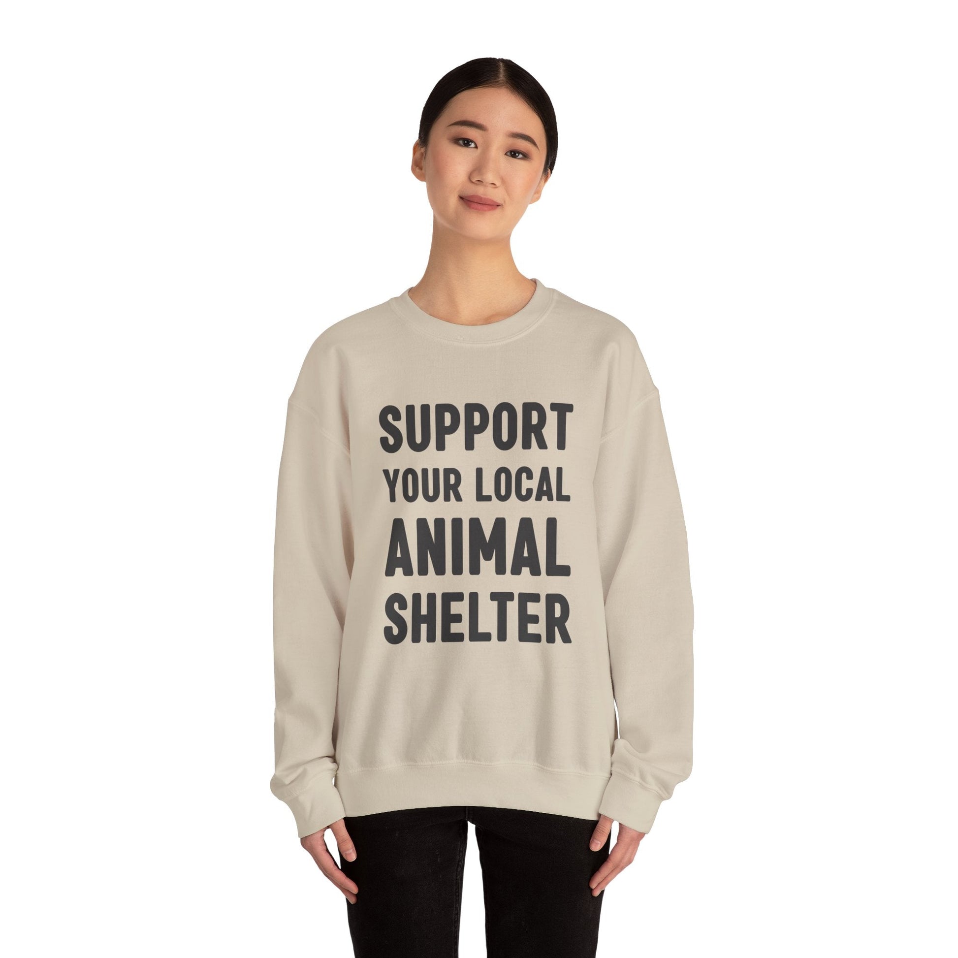 Support Your Local Animal Shelter | Crewneck Sweatshirt - Detezi Designs-18793886866293822089