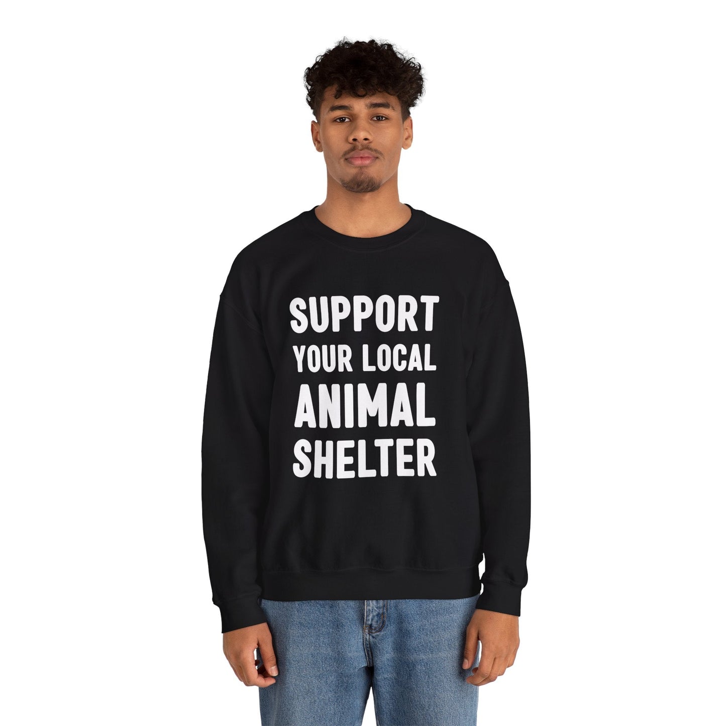 Support Your Local Animal Shelter | Crewneck Sweatshirt - Detezi Designs-18793886866293822089