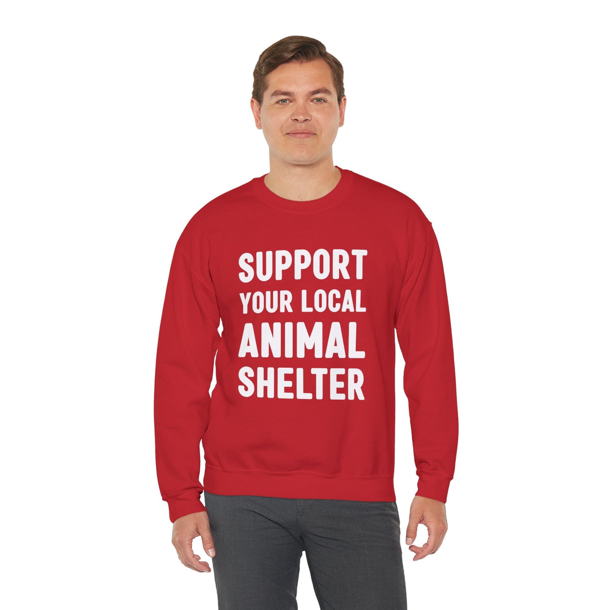 Support Your Local Animal Shelter | Crewneck Sweatshirt - Detezi Designs-18793886866293822089