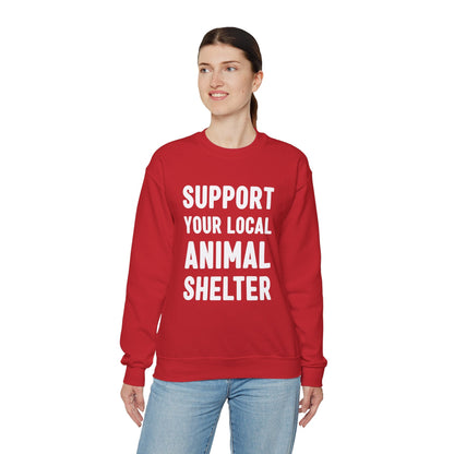 Support Your Local Animal Shelter | Crewneck Sweatshirt - Detezi Designs-18793886866293822089