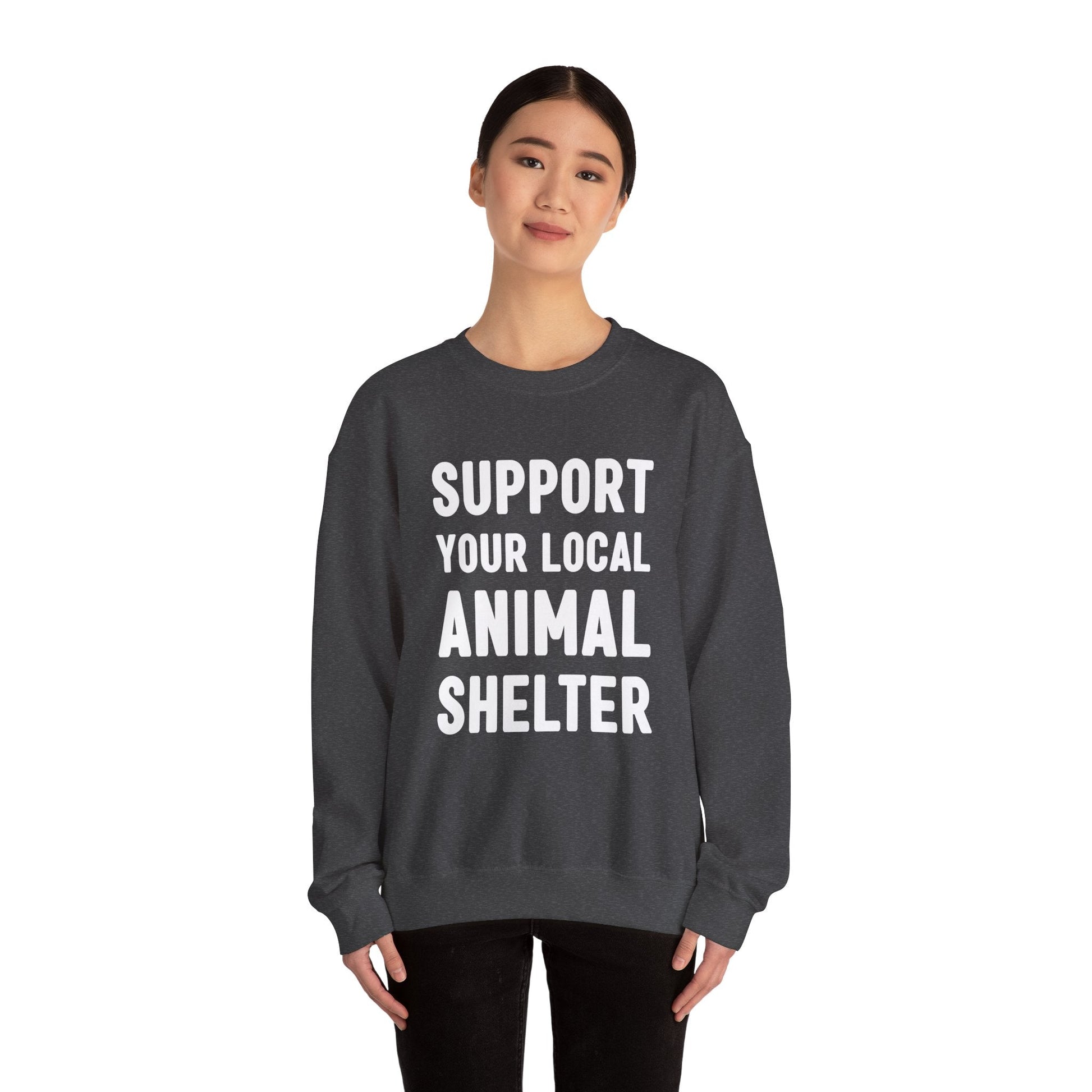 Support Your Local Animal Shelter | Crewneck Sweatshirt - Detezi Designs-18793886866293822089