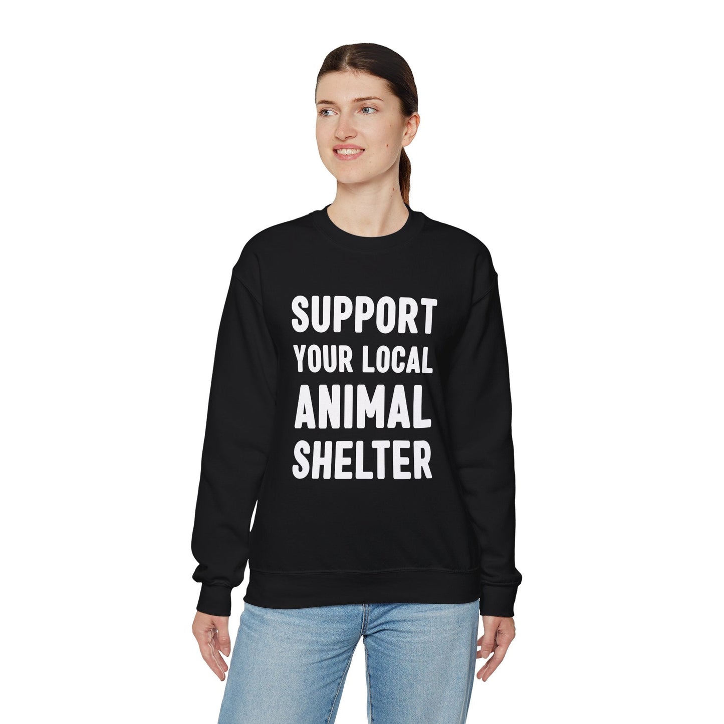 Support Your Local Animal Shelter | Crewneck Sweatshirt - Detezi Designs-18793886866293822089