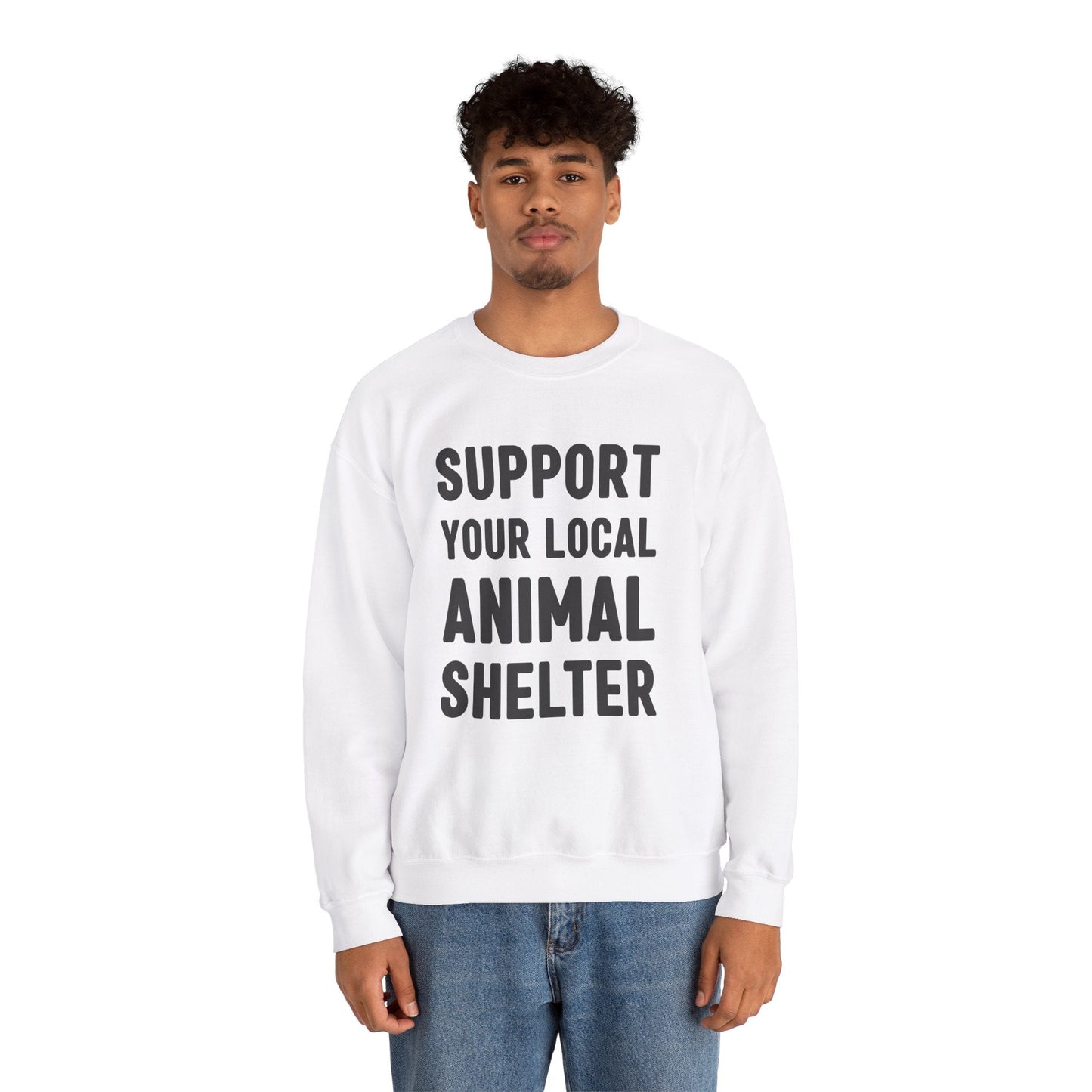 Support Your Local Animal Shelter | Crewneck Sweatshirt - Detezi Designs-18793886866293822089