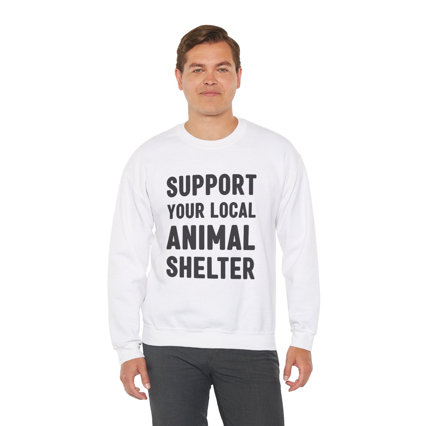 Support Your Local Animal Shelter | Crewneck Sweatshirt - Detezi Designs-18793886866293822089