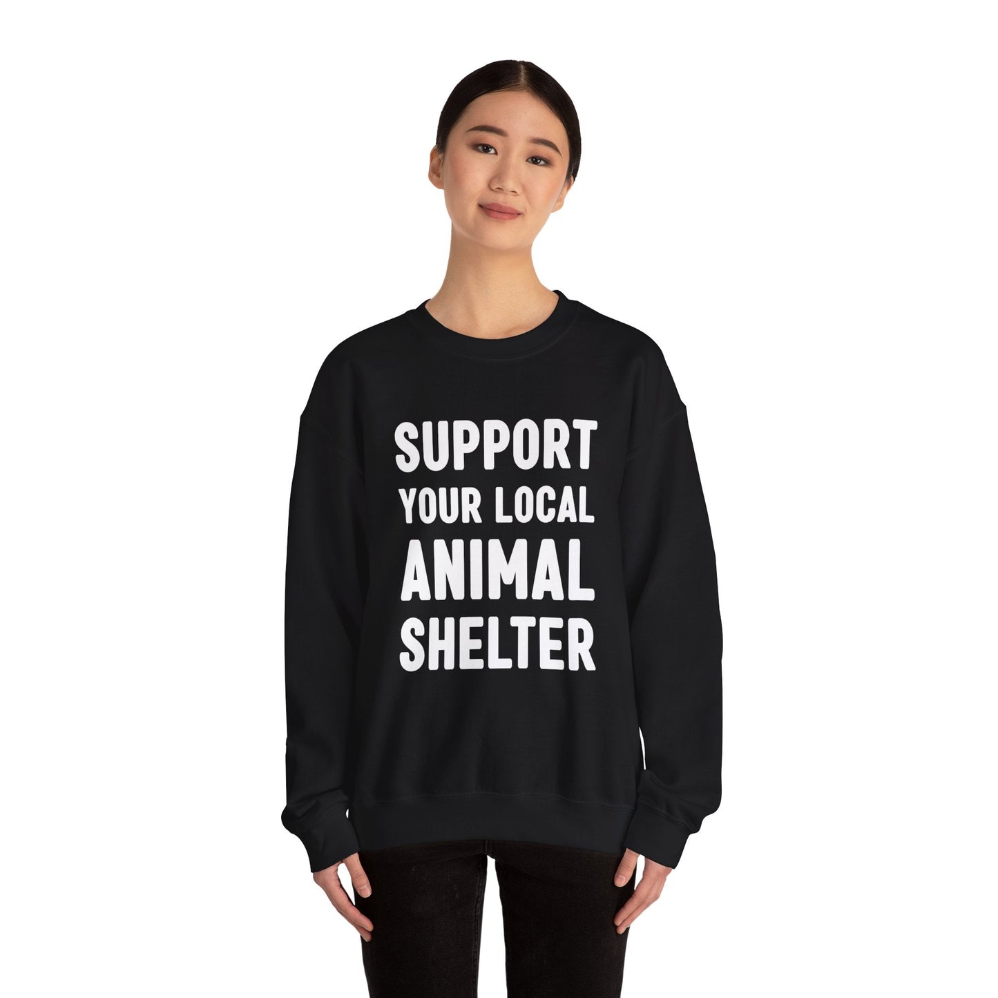 Support Your Local Animal Shelter | Crewneck Sweatshirt - Detezi Designs-18793886866293822089