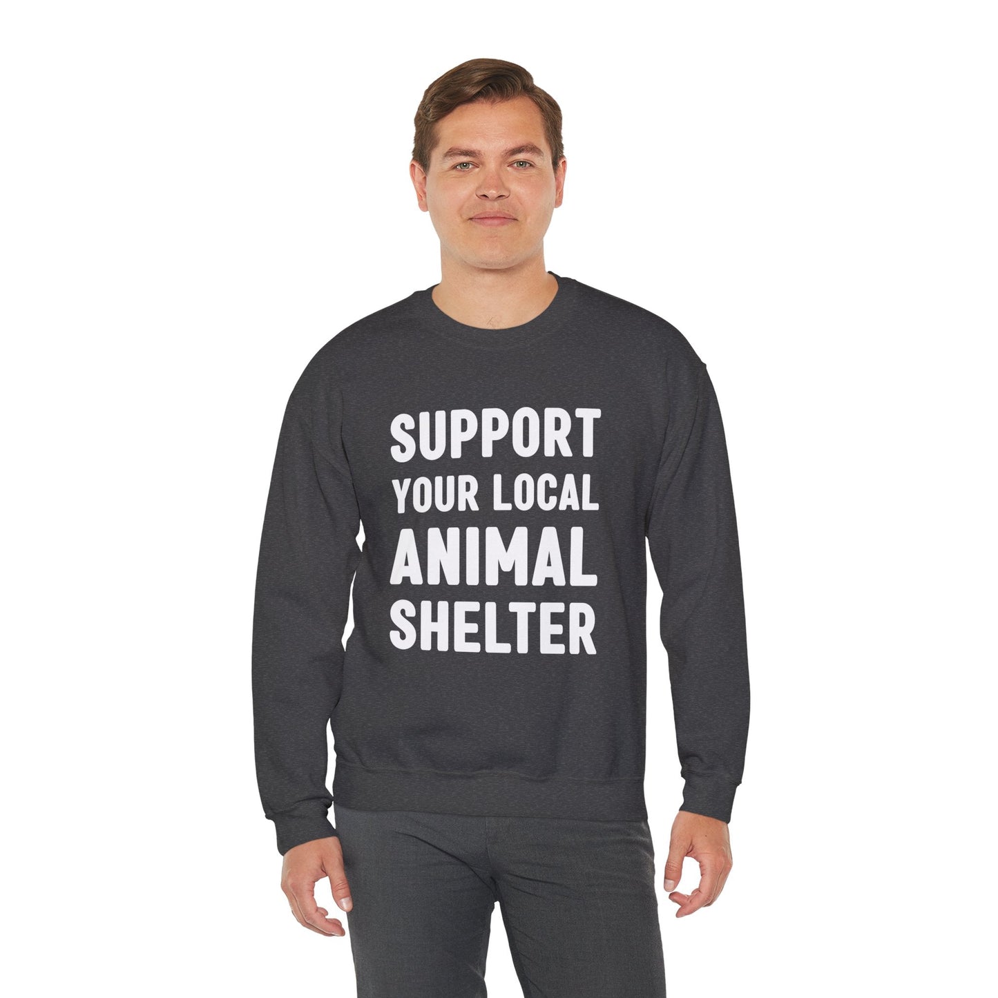 Support Your Local Animal Shelter | Crewneck Sweatshirt - Detezi Designs-18793886866293822089