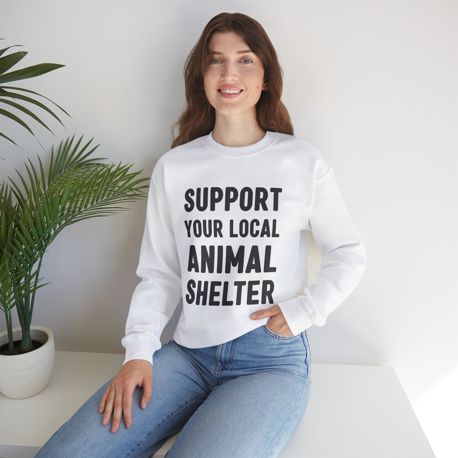 Support Your Local Animal Shelter | Crewneck Sweatshirt - Detezi Designs-18793886866293822089