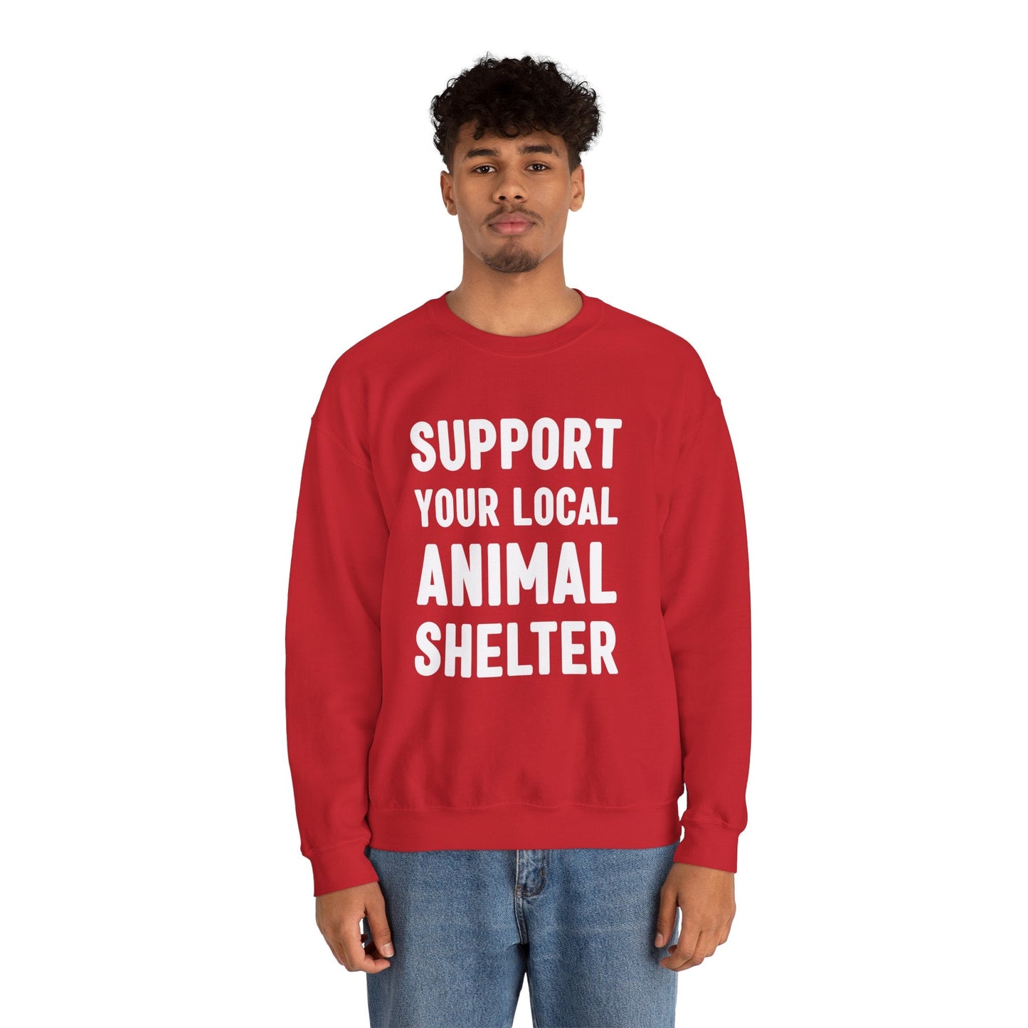 Support Your Local Animal Shelter | Crewneck Sweatshirt - Detezi Designs-18793886866293822089