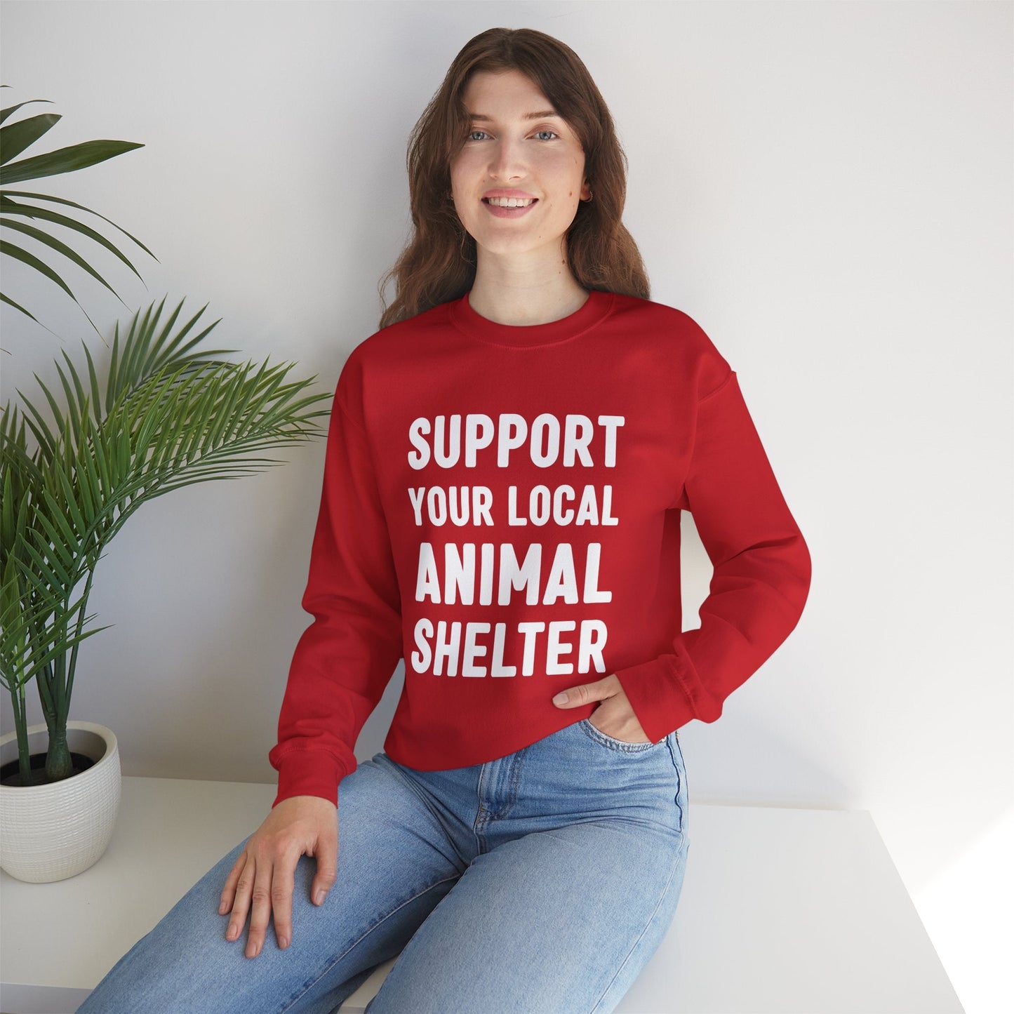 Support Your Local Animal Shelter | Crewneck Sweatshirt - Detezi Designs-18793886866293822089