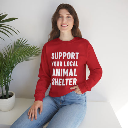 Support Your Local Animal Shelter | Crewneck Sweatshirt - Detezi Designs-18793886866293822089