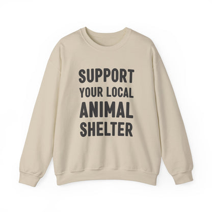 Support Your Local Animal Shelter | Crewneck Sweatshirt - Detezi Designs-97753225360378751263