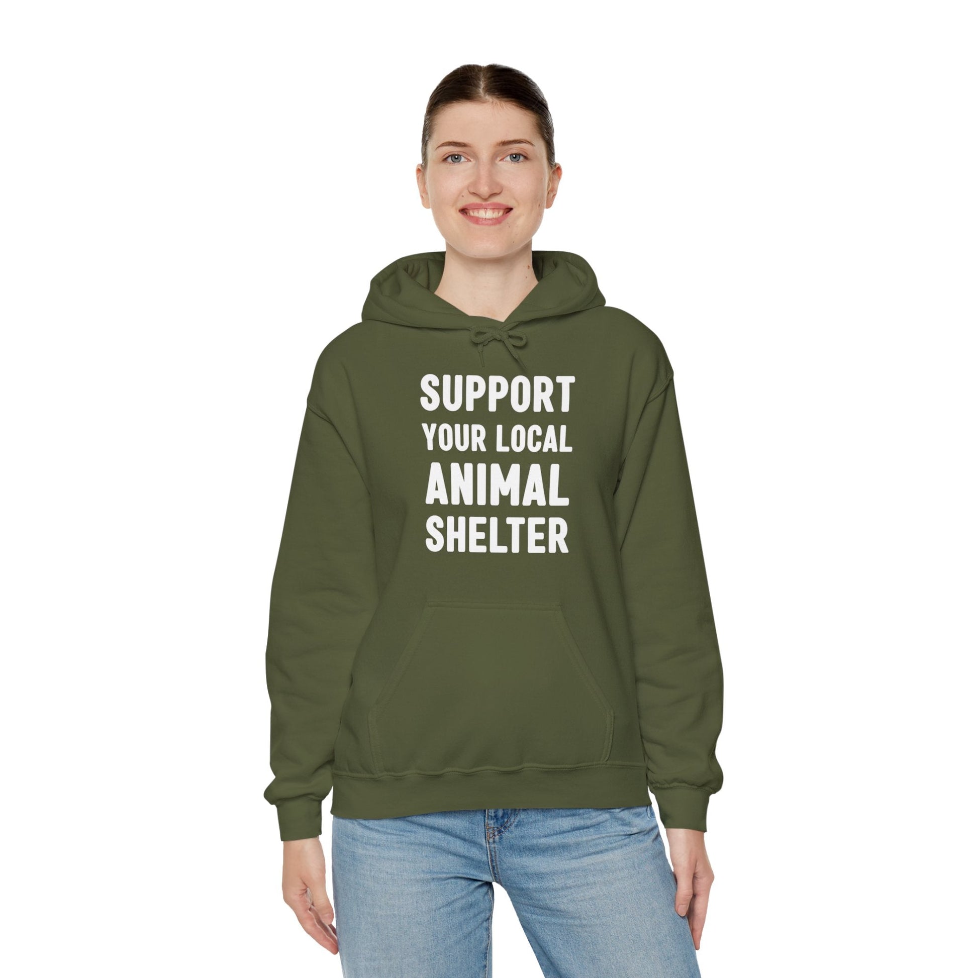 Support Your Local Animal Shelter | Hooded Sweatshirt - Detezi Designs-32296103347595007316