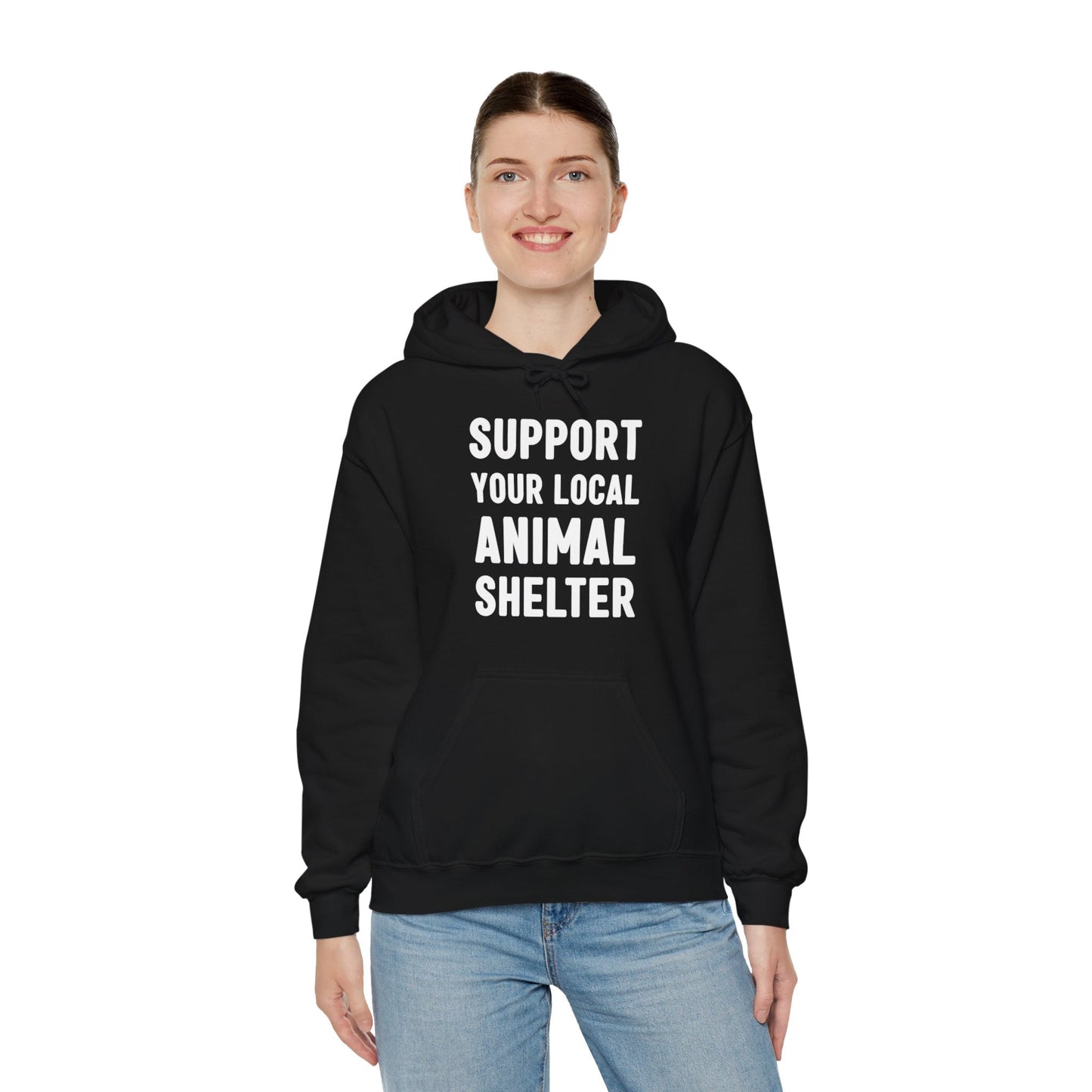 Support Your Local Animal Shelter | Hooded Sweatshirt - Detezi Designs-32296103347595007316