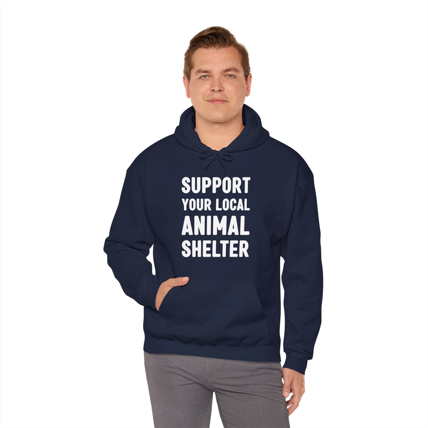 Support Your Local Animal Shelter | Hooded Sweatshirt - Detezi Designs-32296103347595007316