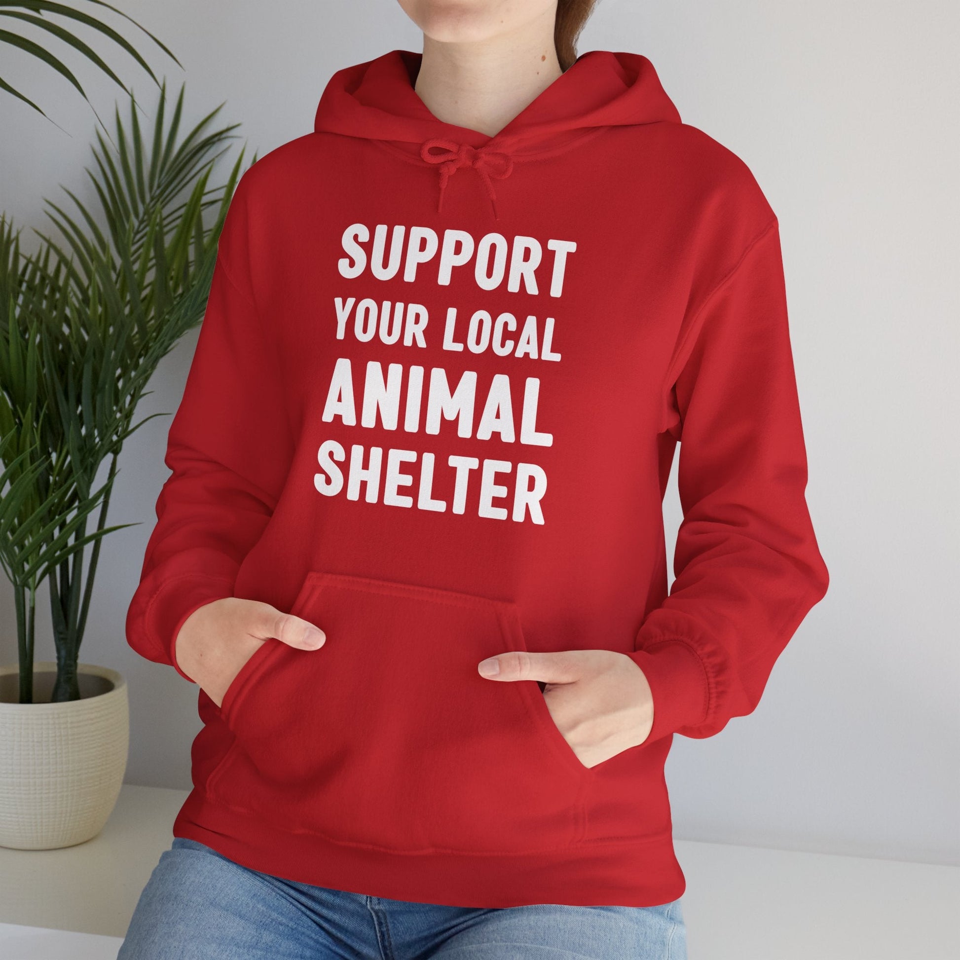 Support Your Local Animal Shelter | Hooded Sweatshirt - Detezi Designs-46342349290721390999