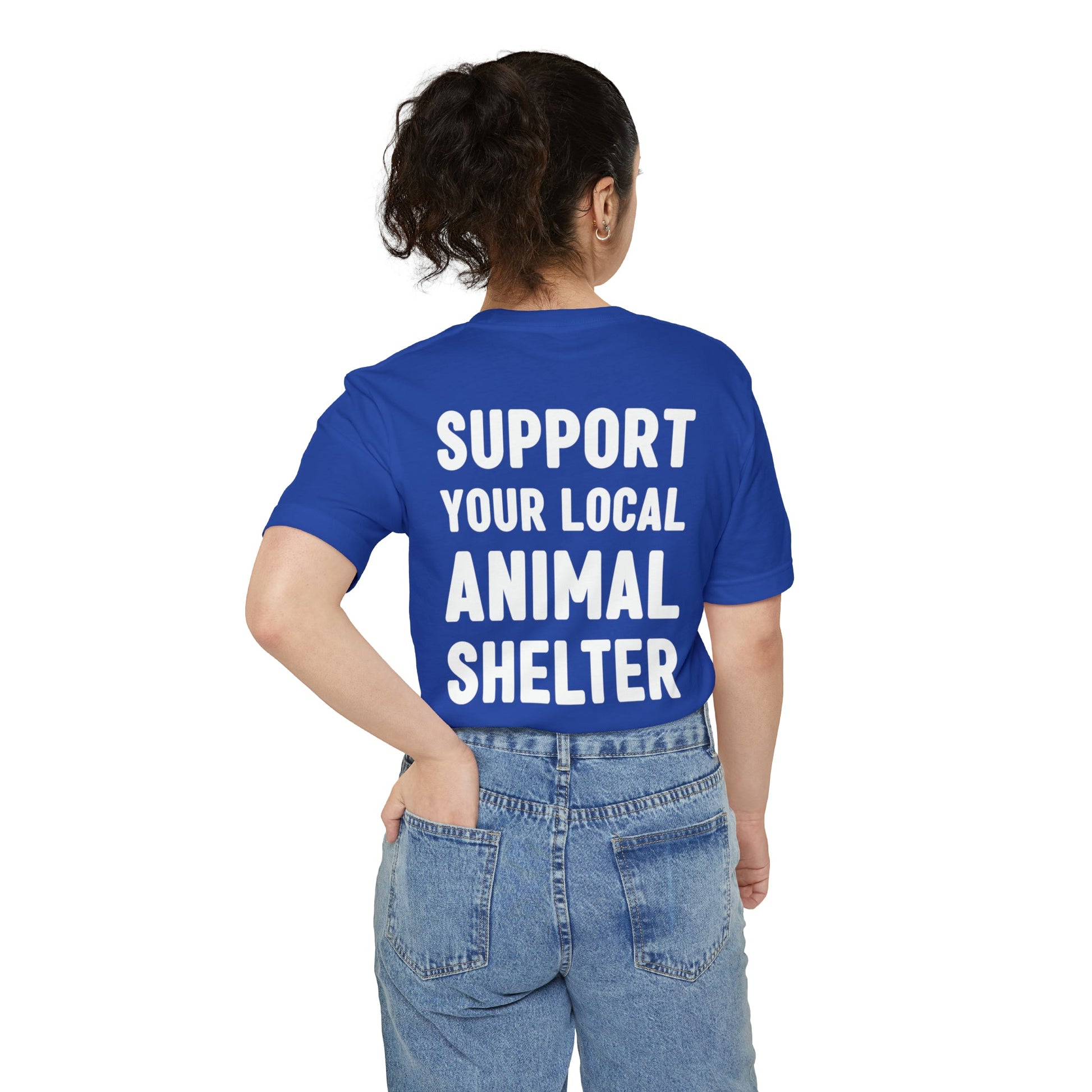 Support Your Local Animal Shelter | Pocket T-shirt - Detezi Designs-19364039950326082620