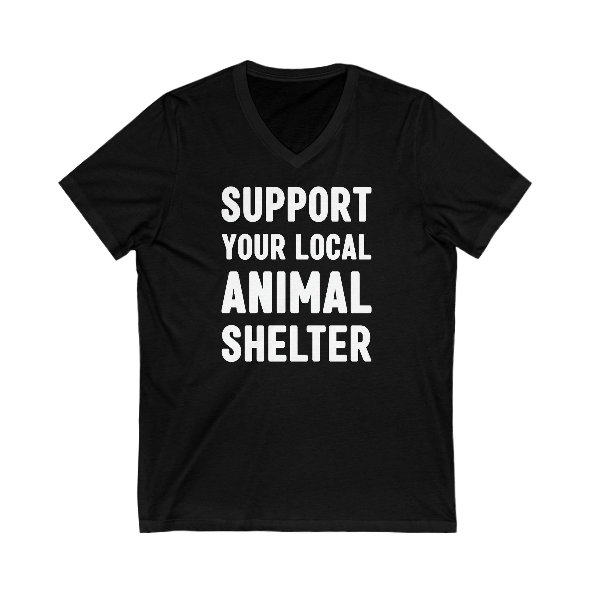 Support Your Local Animal Shelter | Unisex V-Neck Tee - Detezi Designs-14629093827171003249