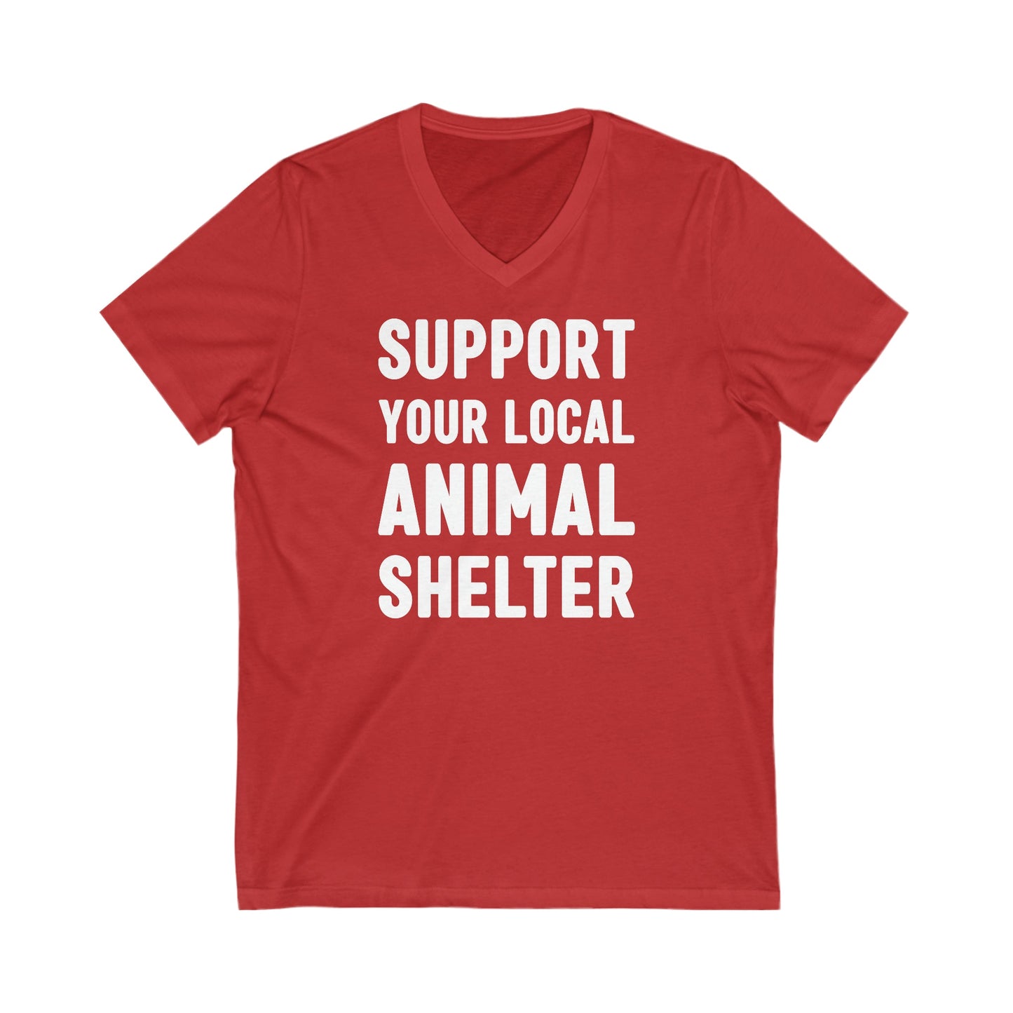 Support Your Local Animal Shelter | Unisex V-Neck Tee - Detezi Designs-29122057207083238377