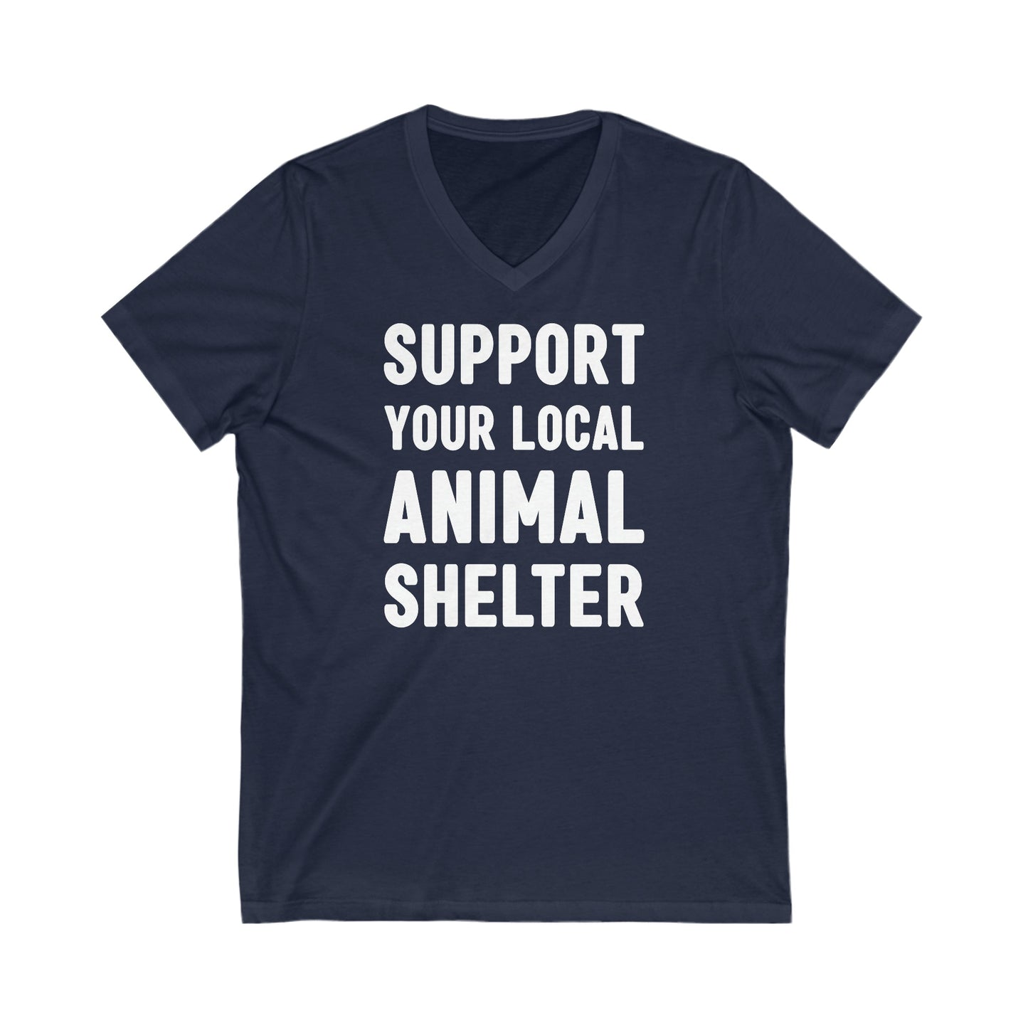 Support Your Local Animal Shelter | Unisex V-Neck Tee - Detezi Designs-32267521076223308320